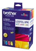 BROTHER LC67CL3PK INK CARTRIDGE VALUE PACK CYANMAGENTAYELLOW