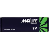 MAXLIFE BATTERY ALKALINE 9 VOLT PACK 12