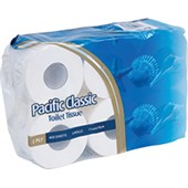 PACIFIC C2400 CLASSIC TOILET TISSUE 2 PLY W100MM X L110M 400 SHEETS PER ROLL PACK 6