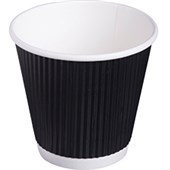 HARVEYS DISPOSABLE CUP HOT RIPPLE 285ML BLACK PACK 40