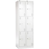 PRECISION CLASSIC STORAGE LOCKER 3 TIER BANK OF 2 W600 X D457 X H1800MM SILVER GREY