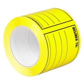 MESSAGE LABEL BLACK ON YELLOW DELIVERED TO 96 X 125MM