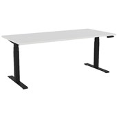 KNIGHT VELOCITY 3 COLUMN ELECTRIC SINGLE SIDED DESK W1800 X D800 X H6101270MM BLACK FRAME WHITE TOP