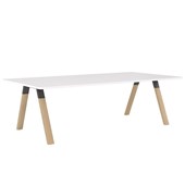 KNIGHT LIGNA BOARDROOM TABLE W2400 X D1200MM WHITE TOP