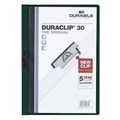 DURABLE DURACLIP DOCUMENT FILE PORTRAIT 30 SHEET CAPACITY A4 DARK GREEN