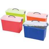 ACCO SUSPENSION FILE CARRY CASE 18L SUMMER ORANGECLEAR LID