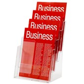ESSELTE BROCHURE HOLDER FREE STANDING 4 TIER A4 CLEAR
