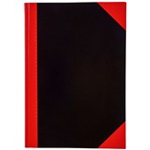 SPIRAX NOTEBOOK CASEBOUND RULED 100 LEAF A4 BLACKRED