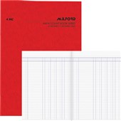 MILFORD ACCOUNT BOOK 4 MONEY COLUMN LIMP COVER A4 26 LEAF RED