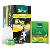 DILMAH TEA BAGS NATURAL GREEN TEA INDIVIDUALLY FOIL ENVELOPED BOX 20