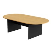 FIRSTLINE MEETING TABLE BOARDROOM OVAL W2400 X D1200 X H725MM IRONSTONE AND BEECH