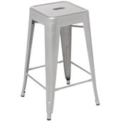 EDEN INDUSTRY KITCHEN BAR STOOL W410 X D410 X H660MM SILVER