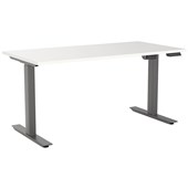 KNIGHT AGILE HEIGHT ADJUSTABLE DESK ELECTRIC 2 STAGE W1500 X D800 X H6801130MM BLACK FRAME WHITE TOP