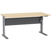 KNIGHT CUBIT HEIGHT ADJUSTABLE DESK ELECTRIC W1500 X D800 X H6601205MM SILVER FRAME NORDIC MAPLE TOP