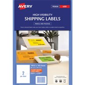 AVERY 959404 L7168FO HIGH VISIBILITY SHIPPING LABEL LASER 2UP FLUORO ORANGE PACK 10