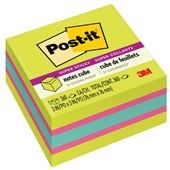 POSTIT 2027SSGFA SUPER STICKY MEMO CUBE 76 X 76MM BRIGHT COLOURS