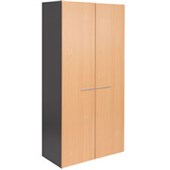 PULSE CUPBOARD 2 FULL HEIGHT WOOD DOORS W900 X D450 X H1800MM IRONSTONE AND BEECH