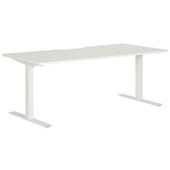 PULSE STRAIGHT SCALLOP DESK 1500MM WHITE METAL LEG WHITE TOP