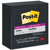 POSTIT 6545SSSC NOTES SUPER STICKY W76 X L76MM BLACK PACK 5