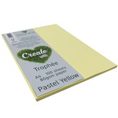 TROPHEE COLOURED PAPER A4 80GSM PASTEL YELLOW PACK 100