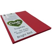 TROPHEE COLOURED PAPER A4 80GSM BRIGHT RED PACK 100