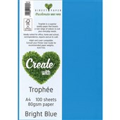 TROPHEE COLOURED PAPER A4 80GSM BRIGHT BLUE PACK 100