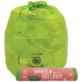 COMPOST ME BIN LINERS COMPOSTABLE 120L GREEN ROLL 5