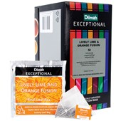 DILMAH EXCEPTIONAL TEA BAGS LIVELY LEMON AND ORANGE INDIVIDUALLY FOIL ENVELOPED BOX 50