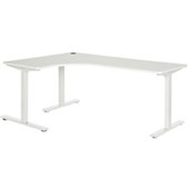 PULSE WORKSTATION LEFT HAND W1800 X W1200 X H730MM WHITE FRAME WHITE TOP