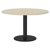 KNIGHT POLO TABLE ROUND BASE D1200 X H730MM BLACK BASE NORDIC MAPLE TOP