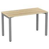 KNIGHT CUBIT DESK W1200 X D600 X H730MM SILVER BASE ATLANTIC OAK TOP