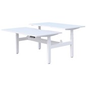 SUMMIT II 2 POD ELECTRIC DESK W1500 X D800 X H6151255MM WHITE FRAME SNOWDRIFT