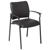 EDEN POLO PLUS VISITOR CHAIR BLACK FRAME WITH ARMS CHARISMA BLACK VINYL