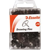 ESSELTE DRAWING PINS BLACK PACK 100