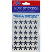 QUIKSTIK LABELS STAR 15MM SILVER PACK 150