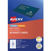 AVERY 959078 C32011 QUICK CLEAN BUSINESS CARD 200GSM 85 X 54MM WHITE PACK 250