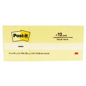 POSTIT 653 ORIGINAL NOTES 35 X 48MM YELLOW PACK 12