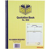 SPIRAX 502 QUOTATION BOOK QUARTO 250 X 200MM