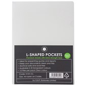 OFFICE SUPPLY CO LSHAPED POCKET A4 CLEAR PACK 12