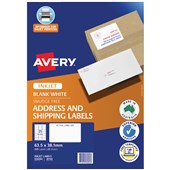 AVERY 936082 J8160 QUICK PEEL ADDRESS LABEL WITH SURE FEED INKJET 21UP WHITE PACK 25