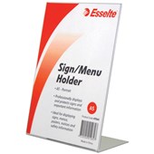 ESSELTE SIGN  MENU HOLDER SLANTED PORTRAIT A5 CLEAR