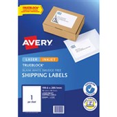 AVERY 959400 L7167 TRUEBLOCK INTERNET SHIPPING LABEL LASER 1UP WHITE PACK 10