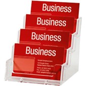 ESSELTE BUSINESS CARD HOLDER LANDSCAPE 4 TIER CLEAR