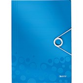 LEITZ WOW DOCUMENT WALLET 3 FLAP 150 SHEET A4 BLUE