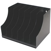 FLUTELINE FILE RACK METAL 6 SLOTS W330 X H230 X D260MM BLACK