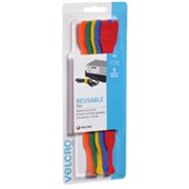 VELCRO BRAND ONEWRAP REUSABLE TIES 25 X 200MM ASSORTED PACK 5