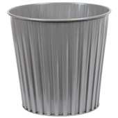 FLUTELINE RUBBISH BIN FLUTED METAL 15L GREY